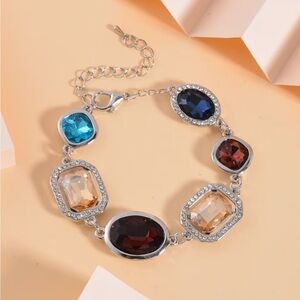 Simulated Gemstone and Australian Crystal Bracelet